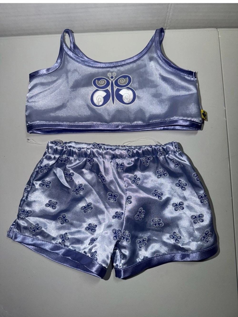 Satin Butterfly-Print Sleep Set - Lavender
